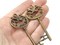 4 69mm Antique Bronze Ornate Metal Skeleton Key Charms